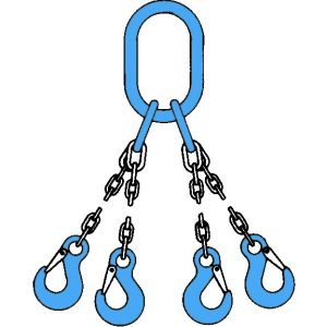Hebekette, 1,3 m, 10 mm, Hebehaken, WLL 3 Tonnen